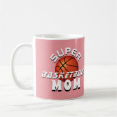 Mug Pink Super Basketball Ball Maman Sportive Mère (Gauche)