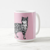 Mug Pink Tabby Cat Cats Pink Girls Name Nursery (Devant droit)