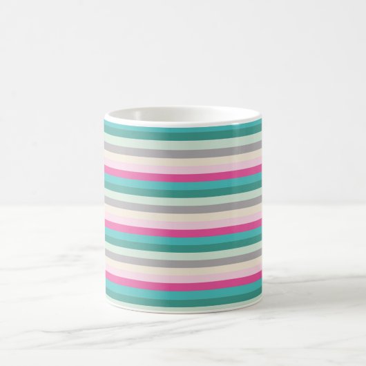 Mug Pink Teal and Grey Striped (Centre)