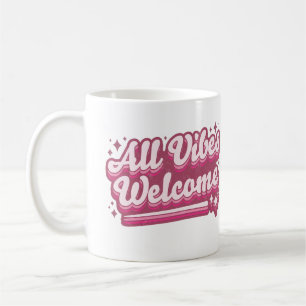 Mug Pink Toutes les Vibes Bienvenue Typographie
