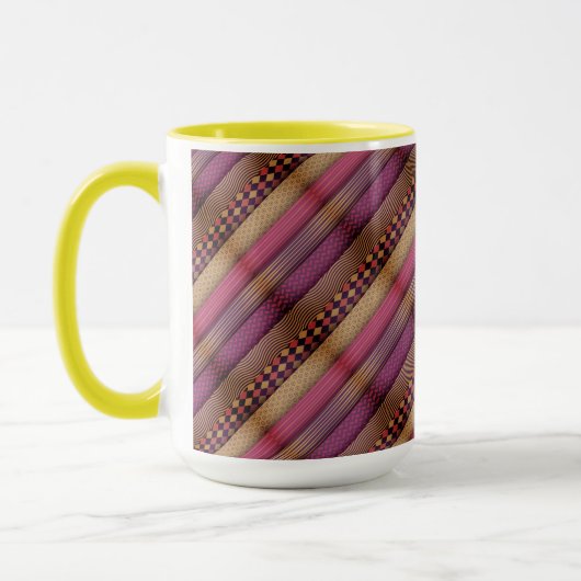 Mug Pink Tribal Stripes Motif géométrique Bold Ethique (Gauche)