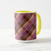 Mug Pink Tribal Stripes Motif géométrique Bold Ethique (Devant droit)