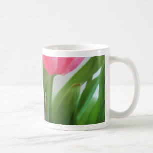 Mug Pink Tulips, Floral Spring Bouquet, Flowers
