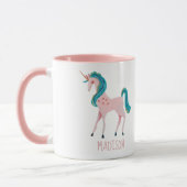 Mug Pink Unicorne mignonne enfants filles (Gauche)