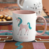 Mug Pink Unicorne mignonne enfants filles