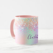 Mug Pink violet parties scintillant poussière holograp (Devant gauche)