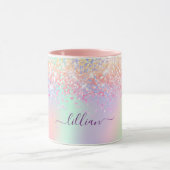 Mug Pink violet parties scintillant poussière holograp (Centre)