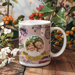 Mug Pink We Love You Kids Photo & Name Royal Queen Bee