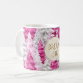 Mug Pink White Noël Arbres Parties scintillant d'or rê (Devant gauche)