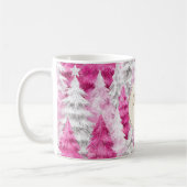 Mug Pink White Noël Arbres Parties scintillant d'or rê (Gauche)