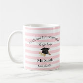 Mug Pink & White Stripe Graduate 2026 (Gauche)