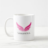 Mug Pink wings Cute Girly Aviation Women Simple  (Gauche)