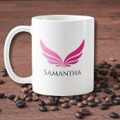 Mug Pink wings Cute Girly Aviation Women Simple 