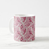 Mug Pink Winter Cardinal Birds Motif (Devant gauche)