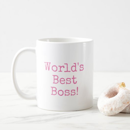 Mug Pink Worlds meilleure typographie de patron (Avec donut)