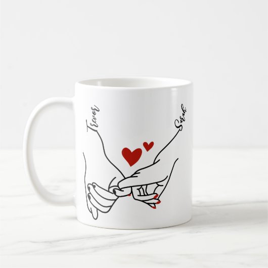 Mug Pinky Promise Holding Mains Amateurs Cadeau (Gauche)