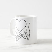 Mug Pinky Swear & Heart Line Art Design (Devant gauche)