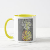 Mug Pinneappa jaune tropical sur gris (Gauche)