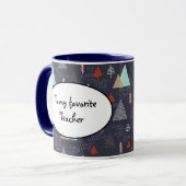 Mug Pins À feuillage persistant dessinés à la main dan (Devant gauche)