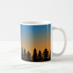 Mug Pins et ciel couché de soleil La pinède