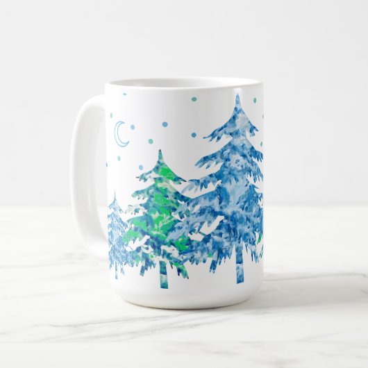 Mug Pins Forêt d'hiver Noël (Devant gauche)