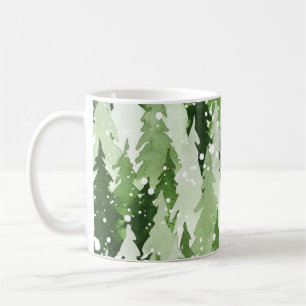 Mug Pins Neige : Aquarelle Noël.