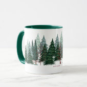 Mug Pins verts forêt nature Noël Vacances  (Devant gauche)