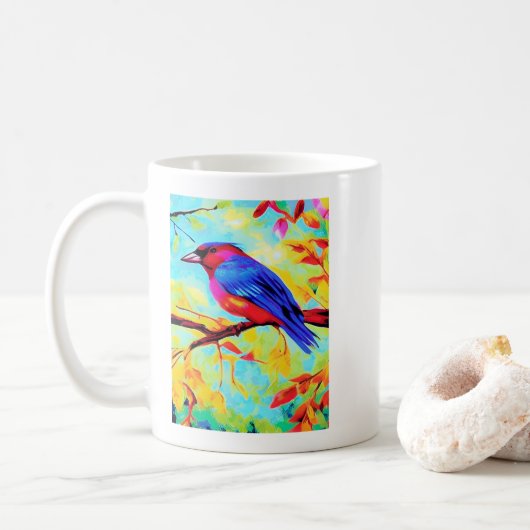 Mug Pinson coloré Art (Avec donut)