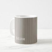 Mug Pinstripes beiges personnalisées (Devant gauche)