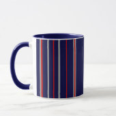 Mug Pinstripes, couleurs rouge, marine, gris (Gauche)
