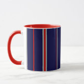 Mug Pinstripes, couleurs rouge, marine, gris (Gauche)