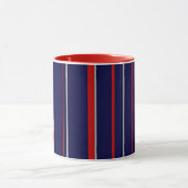 Mug Pinstripes, couleurs rouge, marine, gris (Centre)