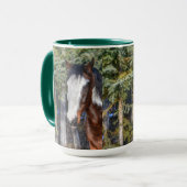 Mug Pinto Peinture Stallion & Arbres À feuillage persi (Devant gauche)