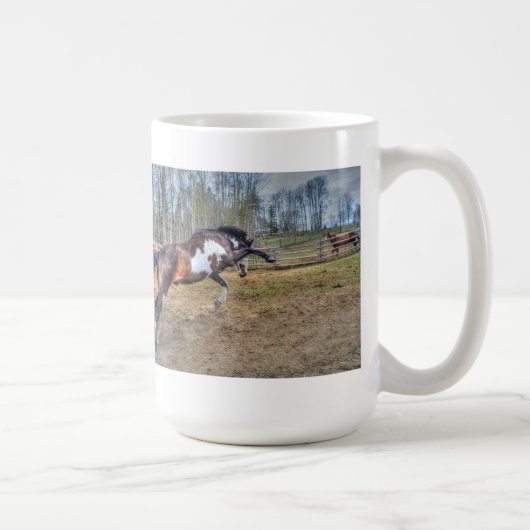 Mug Pinto Stallion équine photo d'action (Droite)