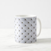 Mug Pintuck look blanc et or élégant (Devant droit)