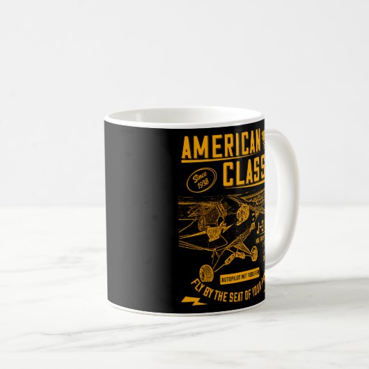 Mug Piper Cub Avion Un Américain (Devant droit)
