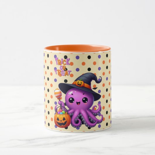 Mug Pique ou traitement Halloween à la pieuvre (Centre)