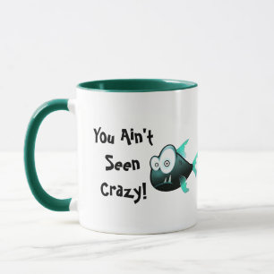 Mug Piranha Fou, Création de Poisson de Dessin Animé D
