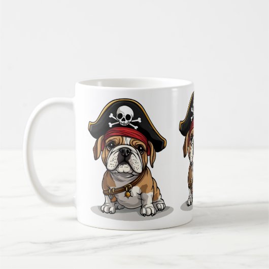 Mug Pirate anglais Bulldog Skull Crossbones (Gauche)