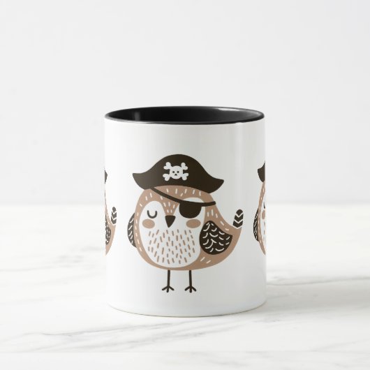 Mug Pirate Bird with Casquette and Eye Patch (Centre)