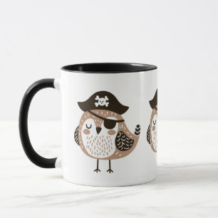 Mug Pirate Bird with Casquette and Eye Patch