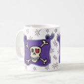 Mug Pirate : Drapeau d'os de crâne et de croix avec (Devant gauche)