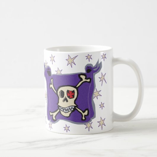 Mug Pirate : Drapeau d'os de crâne et de croix avec (Droite)