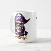 Mug Pirate pourpre effrayante crâne et os croisés (Devant gauche)