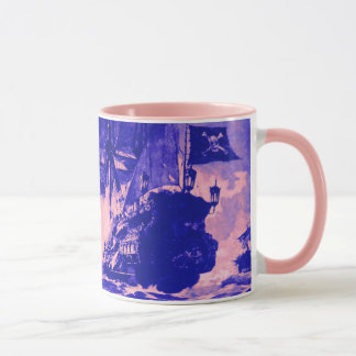 Mug PIRATE SHIP BATTLE / blue purple