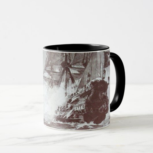 MUG PIRATE SHIP BATTLE IN BLACK (Devant droit)