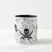 Mug PIRATES CARTES DE TRÉSORERIE, SKULL, ÉPINES Noir B (Centre)