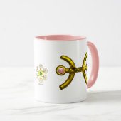 MUG PISCES GOLD ZODIAC BIJOUX D'ANNIVERSAIRE AVEC PERL (Devant droit)