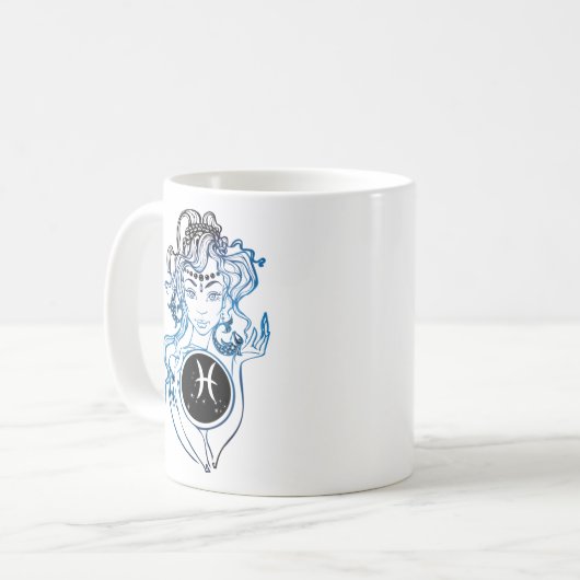 Mug Pisces Lady Art Déco (Devant gauche)