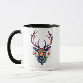 Mug Pisces Spirit Animal Deer Face Alebrije